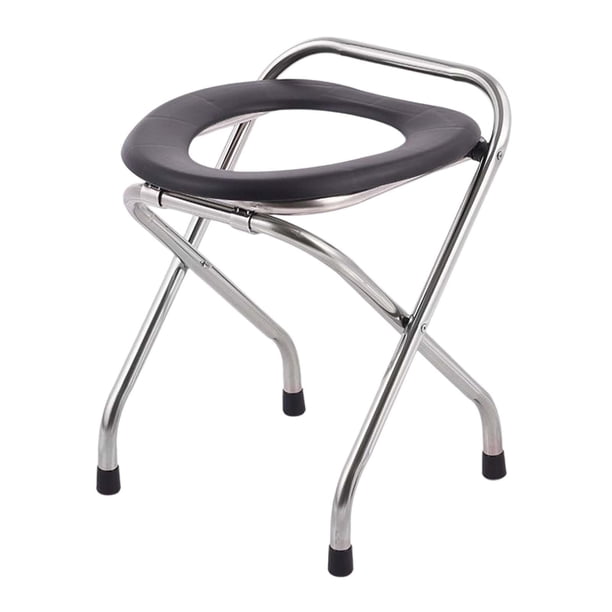 Asiento de inodoro para acampar Ancianos móviles Fácil de lavar Fuerte capacidad de carga Bordes redondeados estables Material grueso Panel ancho para Acero 42cm