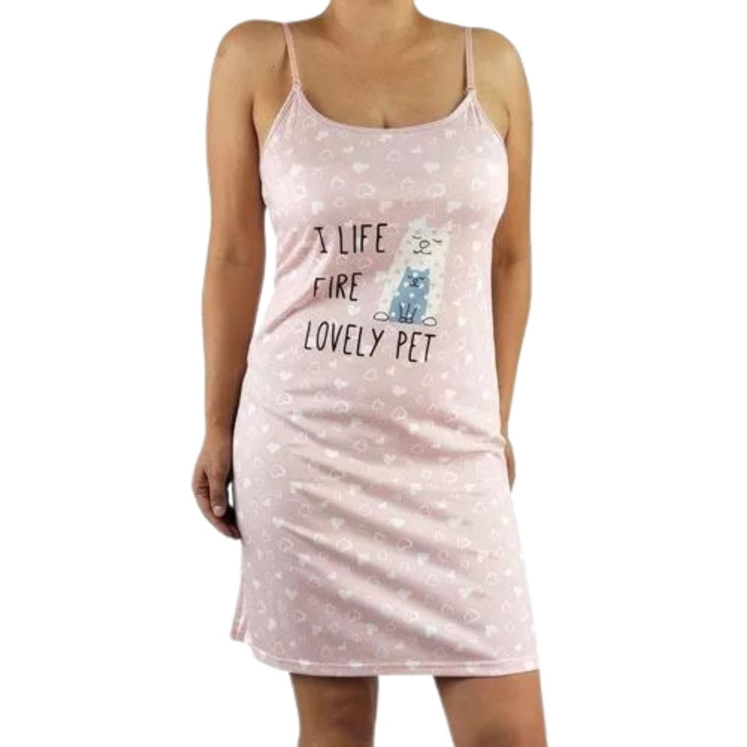 Likeshop - Camisa De Dormir Mujer Juvenil Verano Pabilos Gatito 375