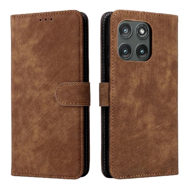 Funda Billetera para Motorola Moto Edge gen 6 con Soporte - Cartera de Cuero con Ranuras Marrón