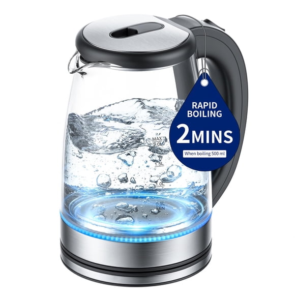 Hervidor eléctrico kemzez de vidrio borosilicato 2 L 1500 W