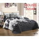 thumbnail image 1 of Cobertor de verano tipo quilt tamaño 2 Plazas Gris Oscuro y Blanco con Hojas Grandes, 1 of 1