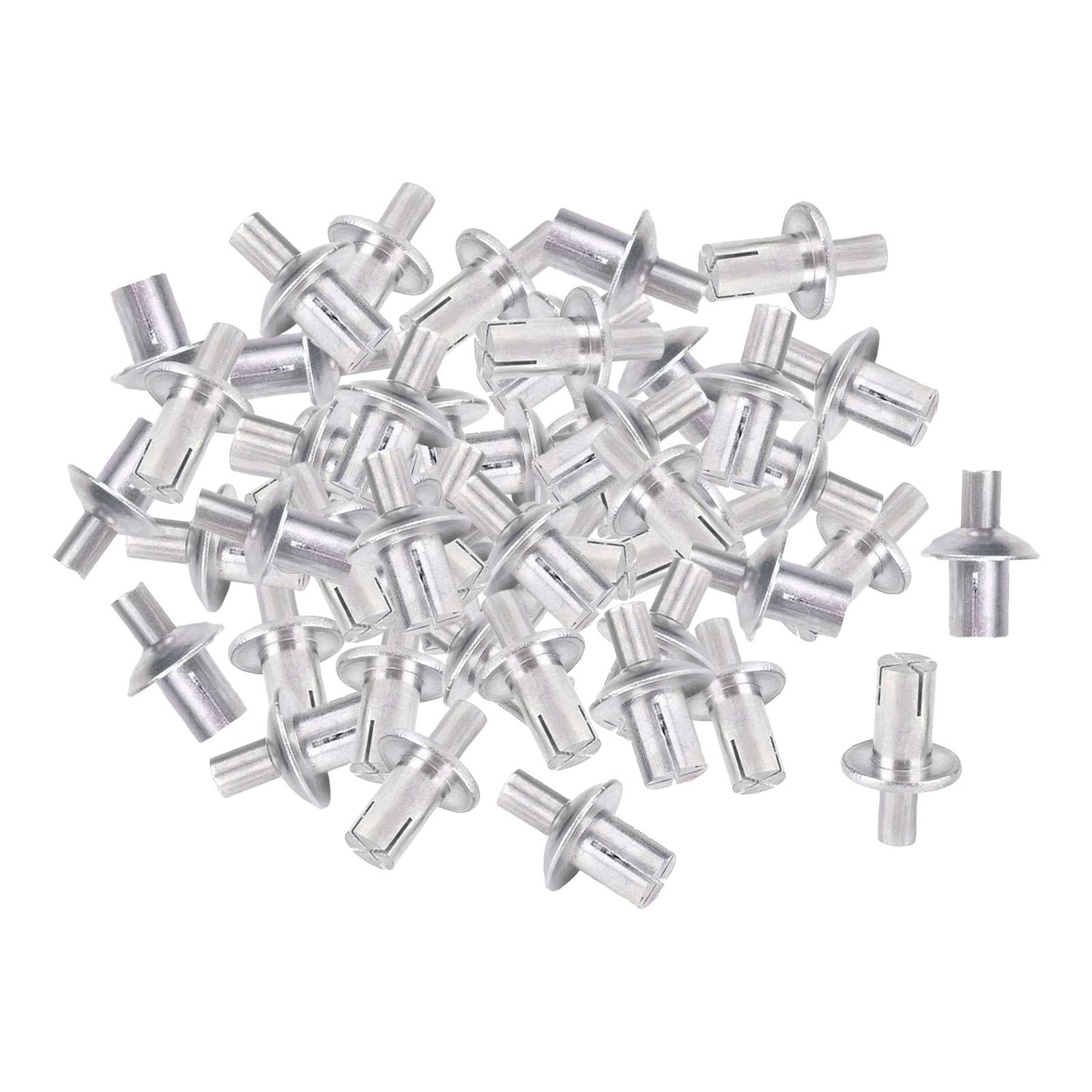 Magideal - 50 Uds. Tornillos De Clavos De Expansión, Remaches Perforadores De Cabeza De Martillo, Clavos De Fijación Para Gabinete De Pared Y Instalación De Vent 5x11mm