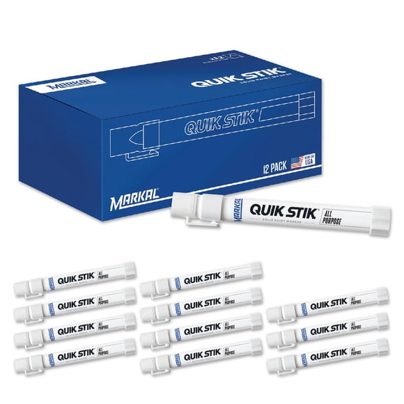 Marcador de Pintura Markal Quik Stik Blanco - Pack de 12