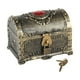 thumbnail image 5 of Cofre Pirata Baúl Tesoro Infantil Caja Joyería Decorativa con Cerradura Estilo Antiguo Multifuncional para Regalar Cumpleaños Decoración Casa Oficina Bronce, 5 of 5