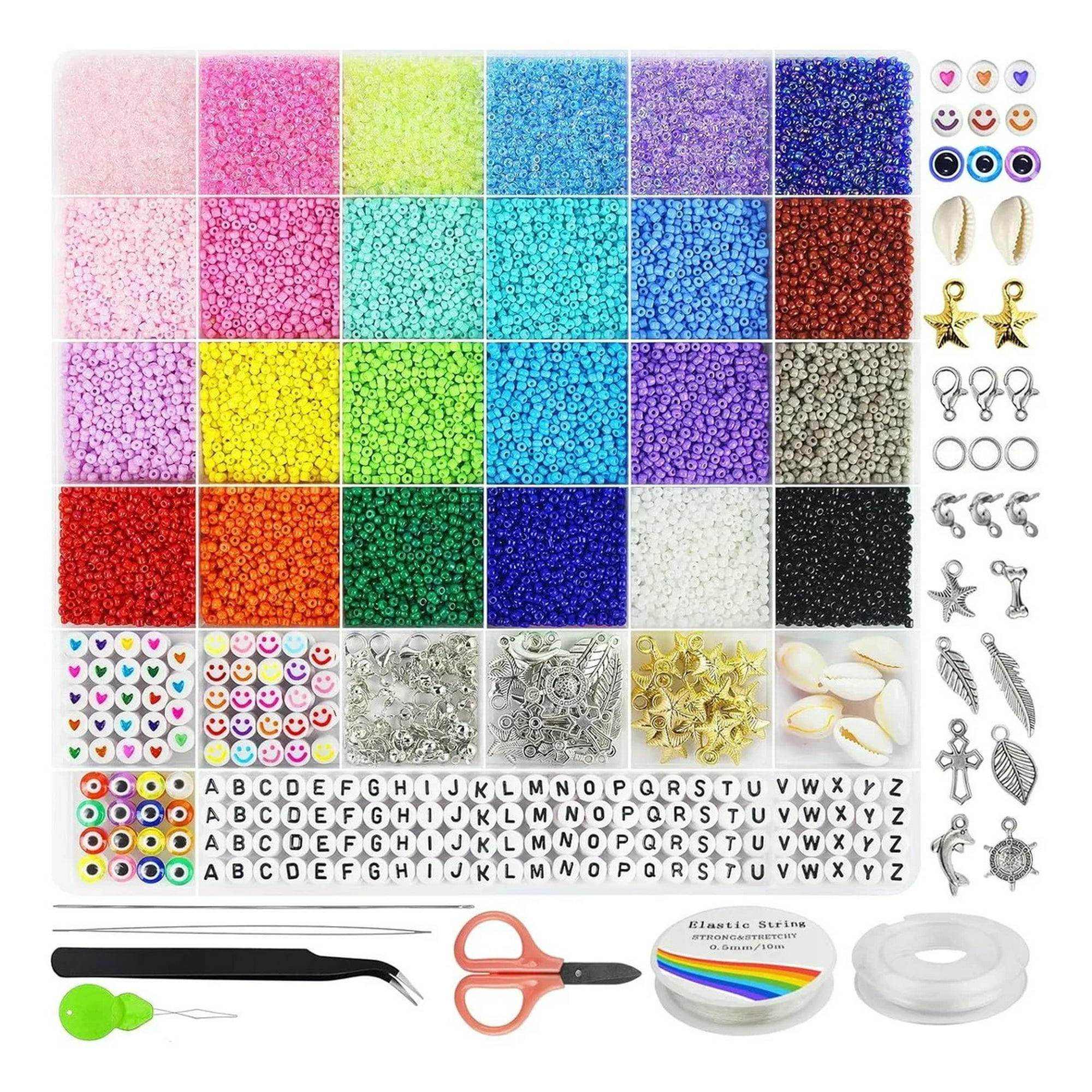 Genérica - Kit Para Hacer Pulseras De Mostacillas 2mm 17000uds. Pulseras Y Collares Hechos A Mano. Regalos De Cumpleaños.