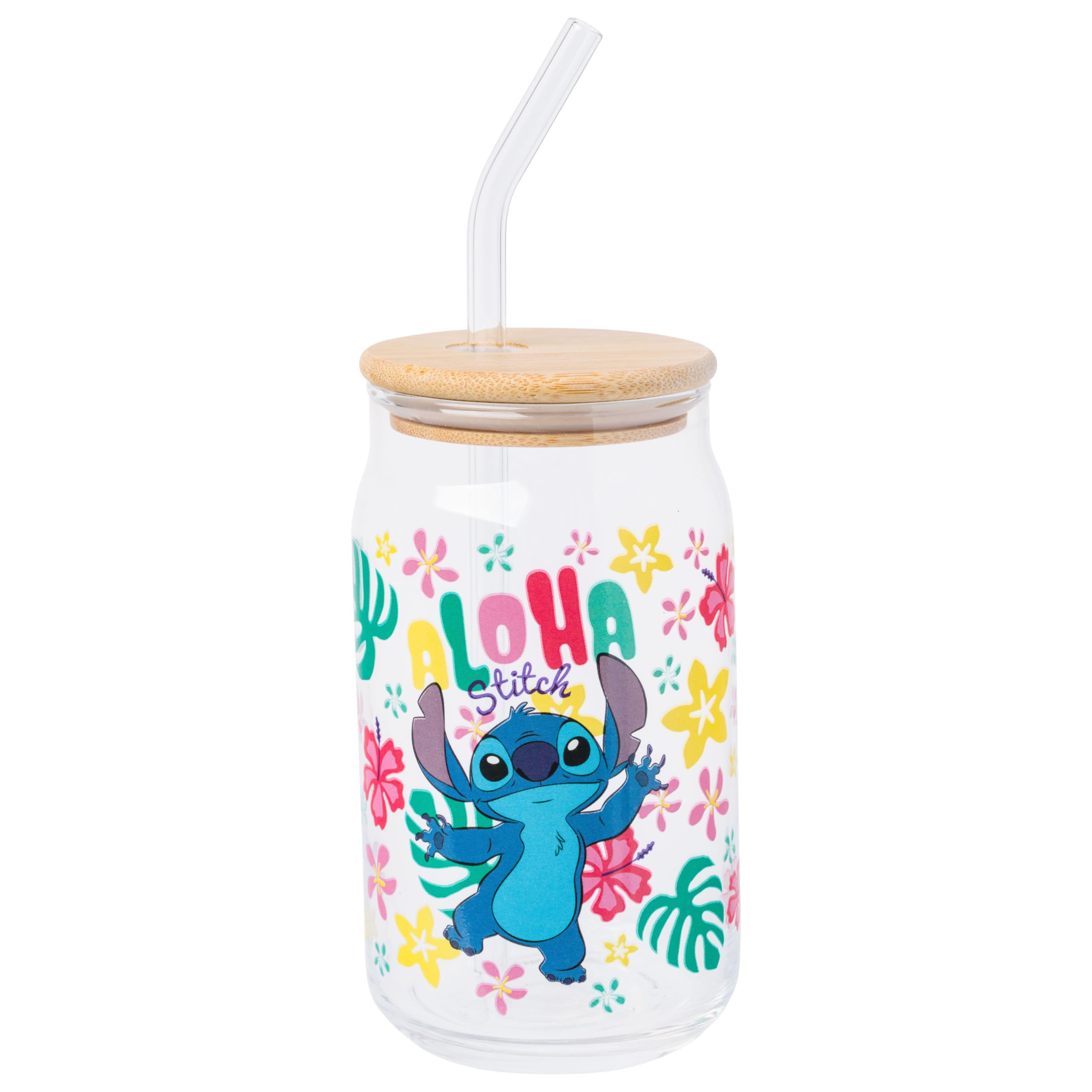 Vaso En Tarro De Cristal Silver Buffalo Disney Lilo And Stitch, 480 Ml