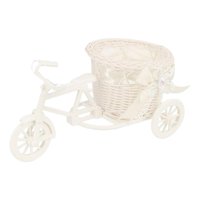 Magideal - Cesta De Flores Artificiales Para Bicicleta, Soporte De Flores, Decoración, Adorno, Estante De Plantas Para Fiesta, Cumpleaños, Decoración Del Hogar, Blanco