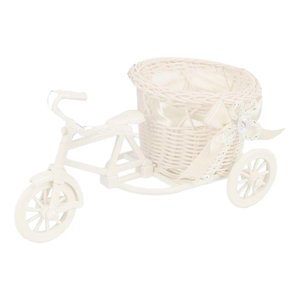 Magideal - Cesta De Flores Artificiales Para Bicicleta, Soporte De Flores, Decoración, Adorno, Estante De Plantas Para Fiesta, Cumpleaños, Decoración Del Hogar, Blanco