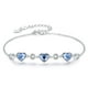 thumbnail image 1 of Pulsera Corazones Plata Italiana - Azul y Blanco, 1 of 3