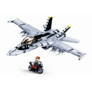 Sluban - Avión Caza Usnavy F-18 Super Hornet Topgun, Compatible Lego