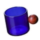 thumbnail image 3 of Taza De Vidrio Resistente Al Calor Licor Vidrio Jugo Café Té Taza Café Azul, 3 of 5
