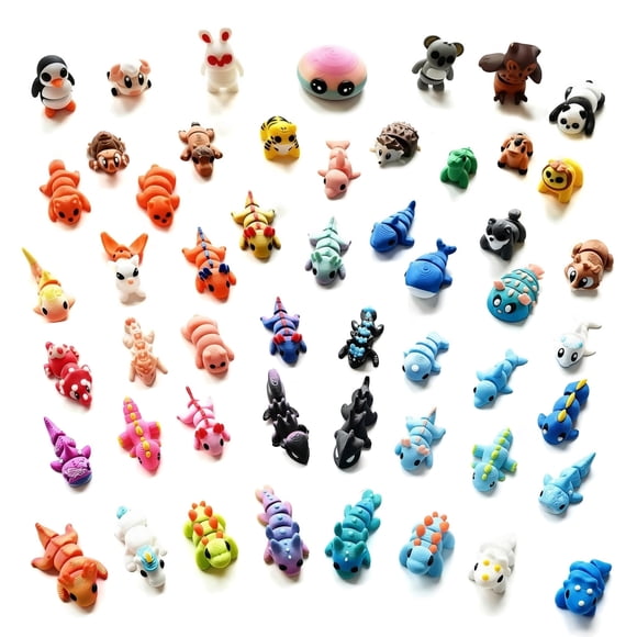 Set de 52 animales mini impresos en 3D Krynicia con ajolote