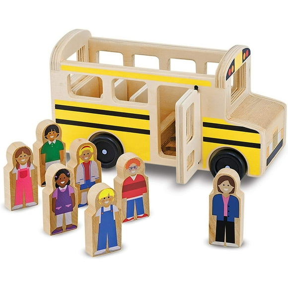 Autobús Escolar Melissa & Doug Juego de Madera 8 Piezas