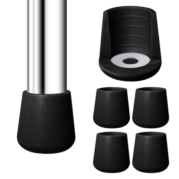 Tapones De Goma Para Patas De Silla 4 Piezas Negros 7 8 Pulgadas Con Metal
