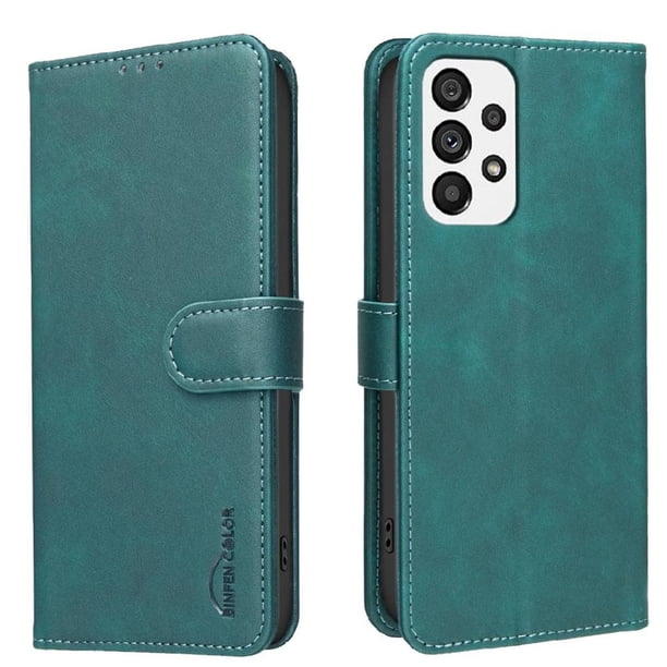 Funda Billetera para Samsung Galaxy A33 Protección RFID y Soporte Ajustable Verde