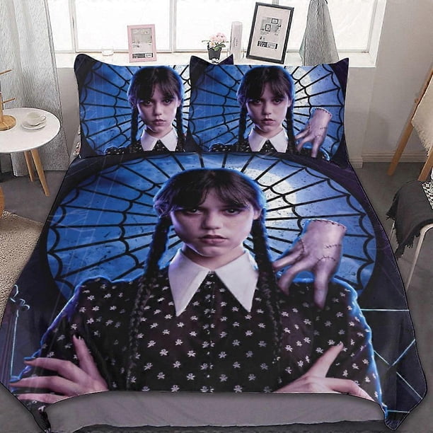 Juego de ropa de cama de 3 piezas Wednesday Wa y funda nórdica suave y cómoda