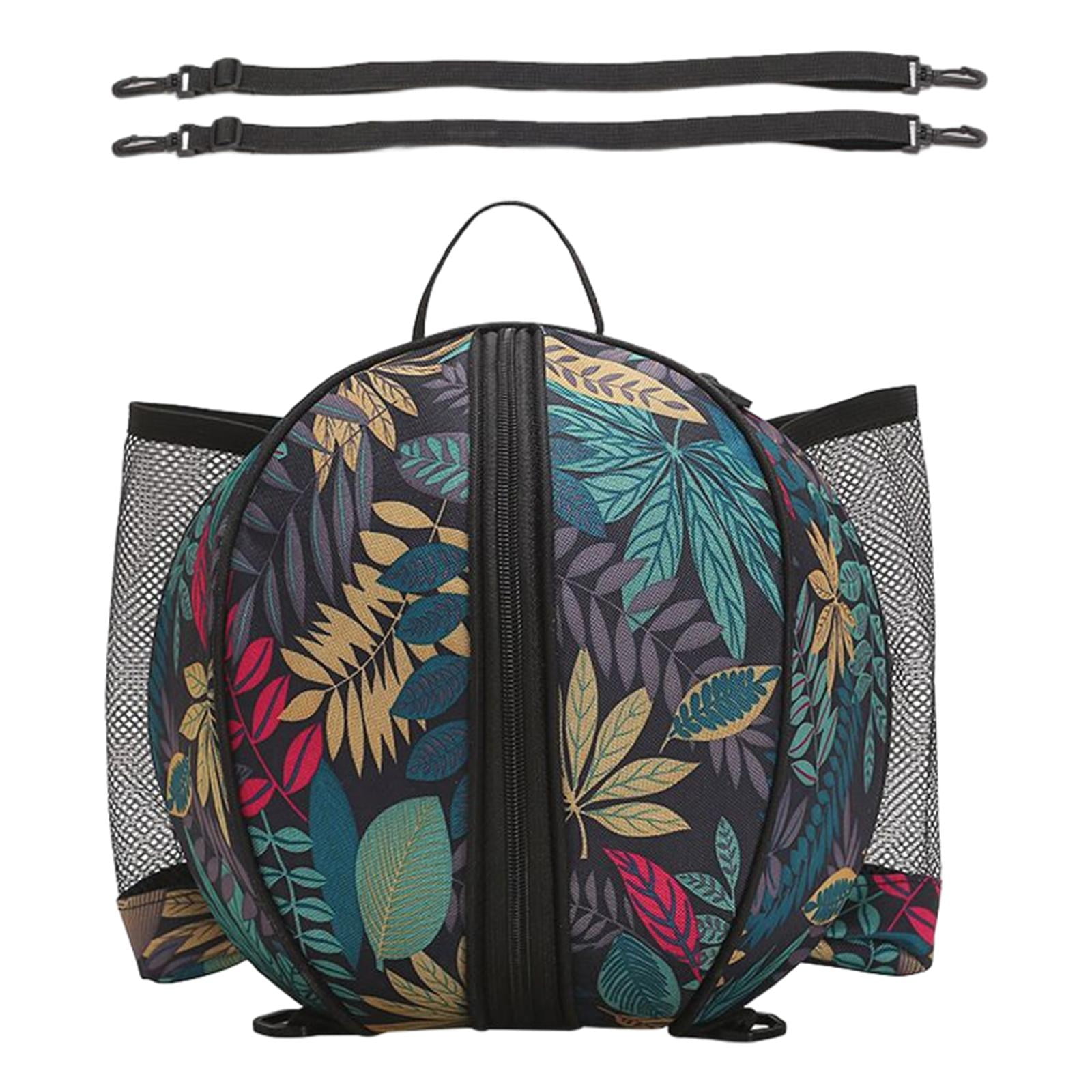 Magideal - Bolsa De Baloncesto Universal, Soporte Para Mochila, Bolsillos De Malla Ligeros, Correa De Hombro Ajustable, Mochilas De Almacenamiento, Pelota De , Hoja