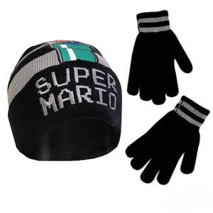 Set De Gorro De Invierno Y Guantes Para Niños Nintendo Super Mario De 4 A 7 Años
