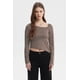 thumbnail image 1 of Polera Mujer Asimétrica Rayas Café Oscuro, 1 of 4