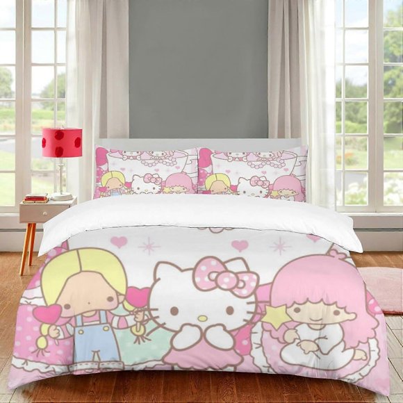 Juego De Funda Nórdica Diez Pink My Bunny Melody Con Estampado 3d Edredón Con Funda De Almohada Y Juego De Ropa De Cama De 3 Piezas