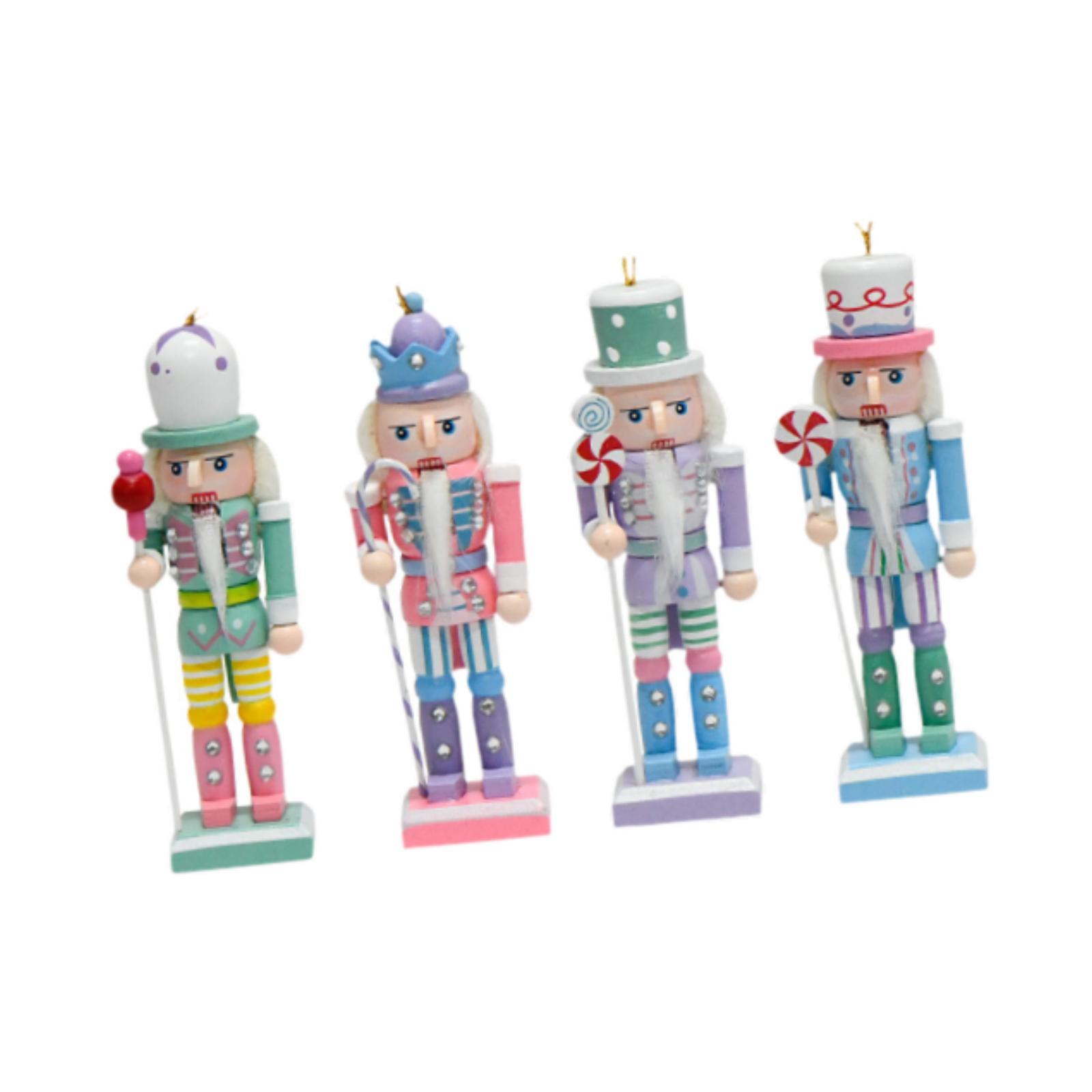 Bothyi - 4Pcs Nueces Muñecas Decoraciones De Figura De La Oficina Escritorio De Navidad