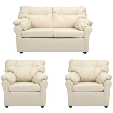 Muebles América - Living América 211 Cuero Sintético Beige