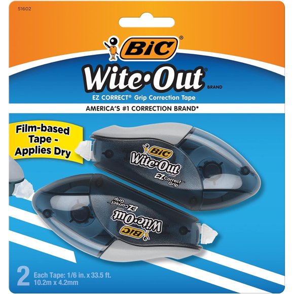 BIC Wite-Out EZ Correct Grip, cinta correctora de 33,5 pies