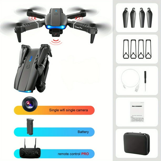 E99 Pro Drone With HD Camera, WiFi FPV HD Dual Foldable RC Quadcopter Altitude Hold, Remote Control Toys For Beginners Children Men's Gifts Indoor And Outdoor Affordable UAV