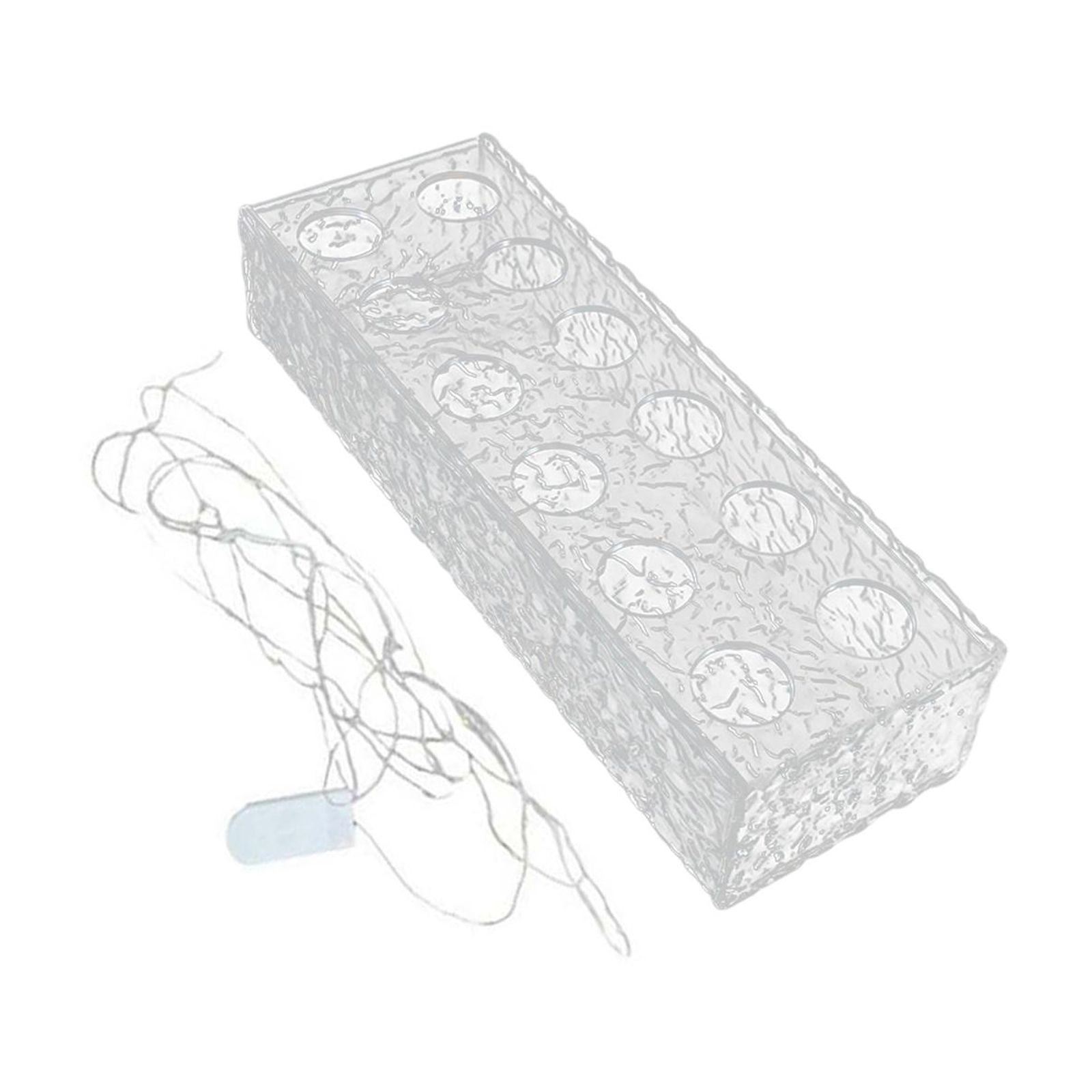 Magideal - Jarrón Acrílico Con Luces, Jarrón Artístico, Jarrón De Flauta, Contenedor Para Plantas De Propagación, Cajas De Flores, Soporte De Agua Para Celebraciones, Bodas Y 12 Agujeros 30x10x65 Cm