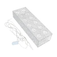 Magideal - Jarrón Acrílico Con Luces, Jarrón Artístico, Jarrón De Flauta, Contenedor Para Plantas De Propagación, Cajas De Flores, Soporte De Agua Para Celebraciones, Bodas Y 12 Agujeros 30X10X65 Cm