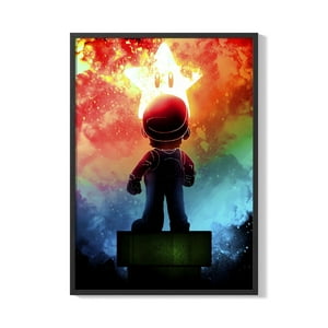 Creango - Cuadro Poster Enmarcado Mario Bros Decorativo