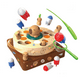 thumbnail image 1 of Juego De Mesa Pesca Eléctrico Giratorio Capibara Para Niños, 1 of 4
