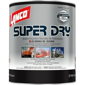 Esmalte Poliuretano Super Dry Blanco 1/4Gl 946Ml Lanco