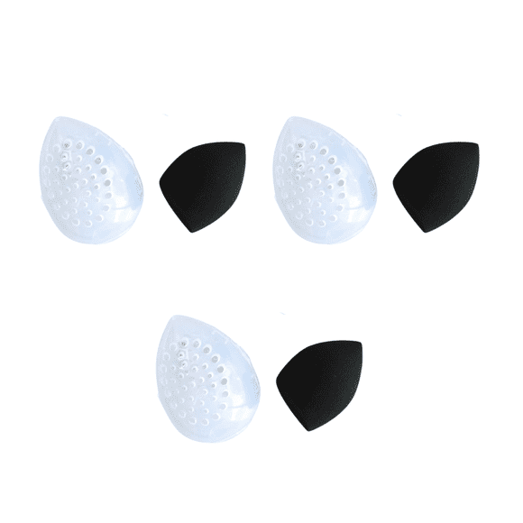 Pack x3 Esponja de Maquillaje con Carcasa Respirable sin Látex Negra Magic Makeup
