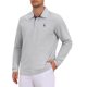 thumbnail image 5 of INSPIRE CHIC Camisa Polo de Hombre con Patrón Piqué de Manga Larga en Contraste de Color para Golf 2XL Gris, 5 of 6
