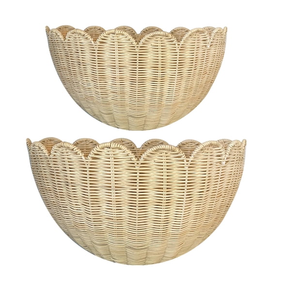 Canasto de Pared JubilantJive 2 piezas Tejido a Mano en Ratán 41x30x18 cm