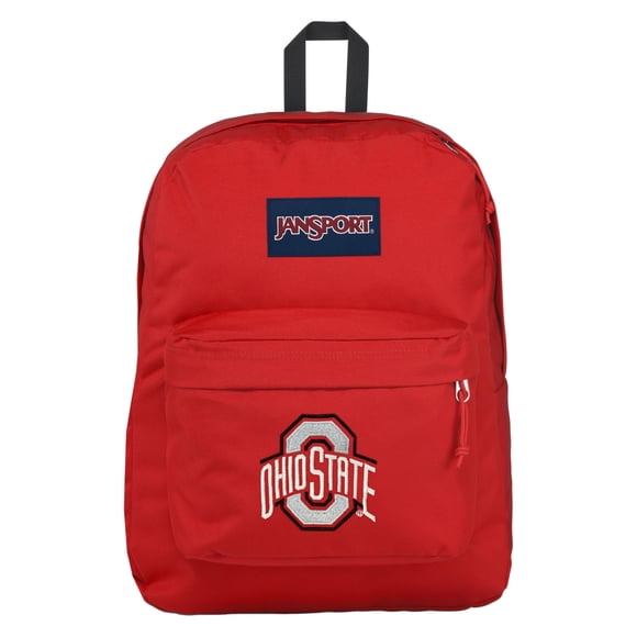 Mochila JanSport Superbreak Plus OSU con funda para laptop de 38 cm y cinta roja