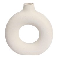 Genérico - Jarrón Cerámica Blanca Decoración Moderna Florero 19Cm Jhn