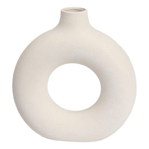 Genérico - Jarrón Cerámica Blanca Decoración Moderna Florero 19Cm Jhn