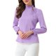 thumbnail image 1 of INSPIRE CHIC Blusa de Primavera para Mujer de Manga Larga con Volantes y Lazo en el Cuello para Oficina y Trabajo Elegante S Púrpura Claro, 1 of 5