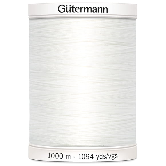 Hilo Gutermann Sew-All, 100% poliéster, 1000 m, color blanco