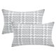 thumbnail image 1 of REGALWOVEN Paquete de 2 fundas de cojín decorativas de poliéster y algodón estilo tejido suave para sofá sala de estar sofá gris 20 x 12 pulgadas, 1 of 6