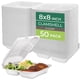 thumbnail image 1 of Recipientes para alimentos Freshware Clamshell con tapas, 8 x 8, 3 compartimentos, 1 of 5
