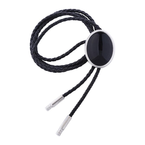 Ioensy - Cowgirl Bolo Tie Corbata Ajustable Con Colgante Para Sudaderas Aniversario Pure Black