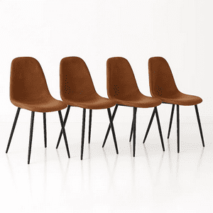 Klik Muebles - Pack De 4 Sillas Spoon Ecocuero Vintage Café Oscuro