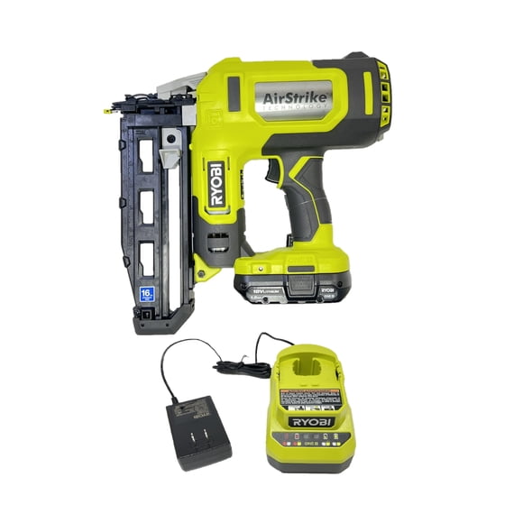 Finish Nailer RYOBI ONEAND, 18 V, calibre 16, inalámbrico AIRSTRIKE, con batería