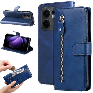 Gangxun - Funda Con Cremallera Para Oppo Reno 13F, Carcasa Cartera De Cuero Pu Con Soporte Y Tarjetero