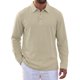 thumbnail image 1 of INSPIRE CHIC Camisa Polo de Lino para Hombre de Manga Larga Casual Ligera y Transpirable con Botones para Golf M Beige, 1 of 6