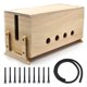 thumbnail image 1 of Caja organizadora de cables Itvexeme de 36 cm, madera natural, 1 of 7