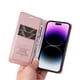 thumbnail image 2 of Funda Billetera de Cuero para iPhone 15 Pro Max con Tarjetero y Soporte - Tapa Magnética Rosa, 2 of 6